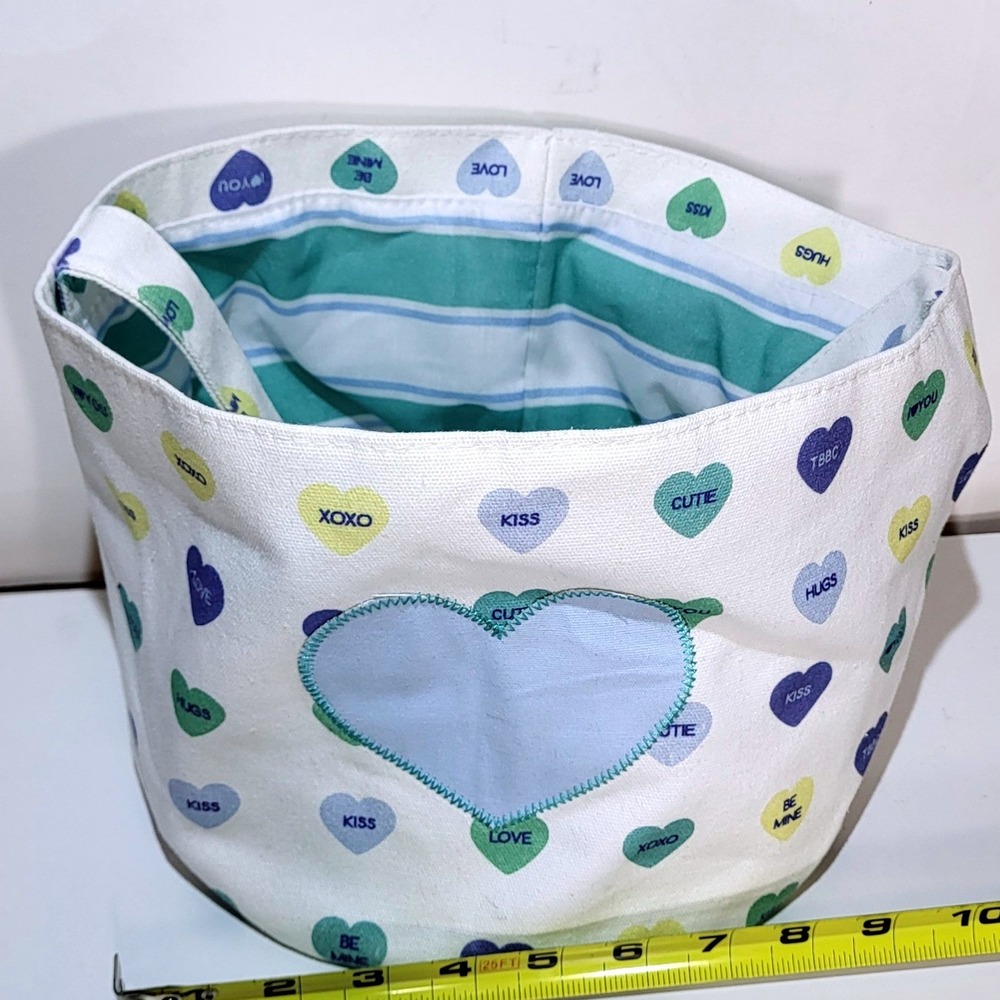 Beaufort Bonnet Company Buckets of Love Valentine Heart Canvas Basket White OS